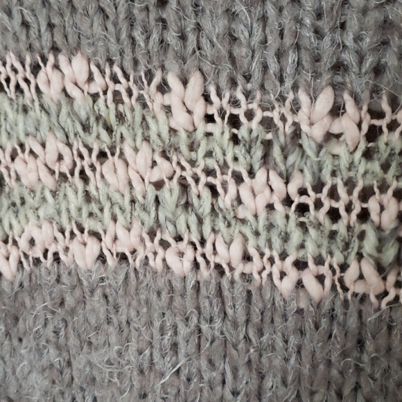 Free People Chunky Mink Combo Hi/Lo Sweater - Picture 4 of 4